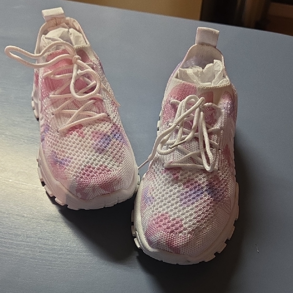 Pink & Lavender Butterfly Knit Sneakers